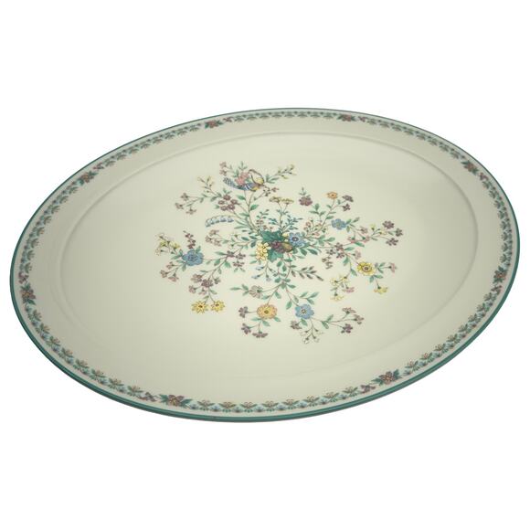 Vintage Noritake Japan Paradise Green 8223 W80 Floral Oval Serving Platter Dish - Picture 2 of 11